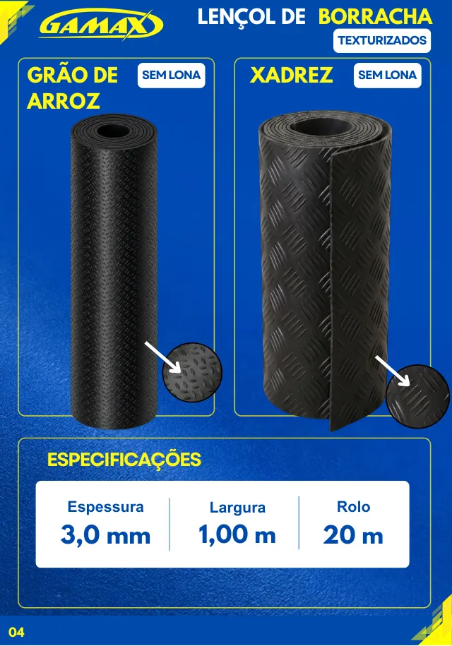 Página 4 do catálogo Lençóis de Borracha