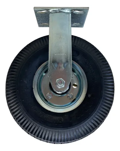 Rodizio 350-4 Base Fixo C/graxeira Pneumático Schioppa Prateado