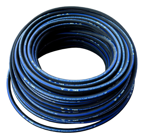 Mangueira 1 Trama Aço 3/8'' Hidráulica Preto