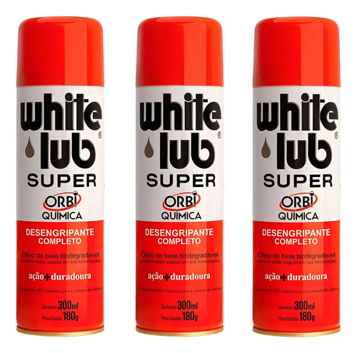 White Lub Super Desengripante Spray Lubrificante 300ml