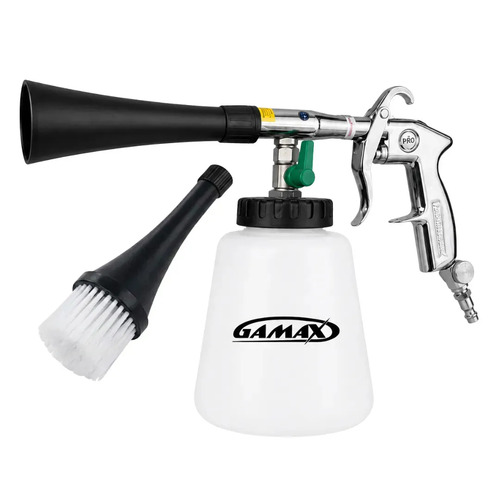 Pistola Tornador Limpeza Automotiva 1l Estofados Carpete Com Regulador De Ar - Gamax T01 Branco