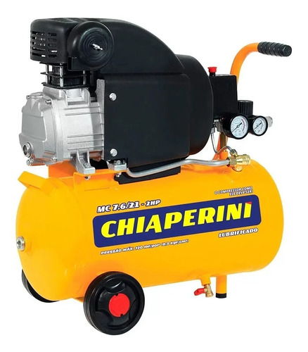 Motocompressor 2hp 21l Chiaperini Mc 7.6/21 Laranja 220v Monofásica
