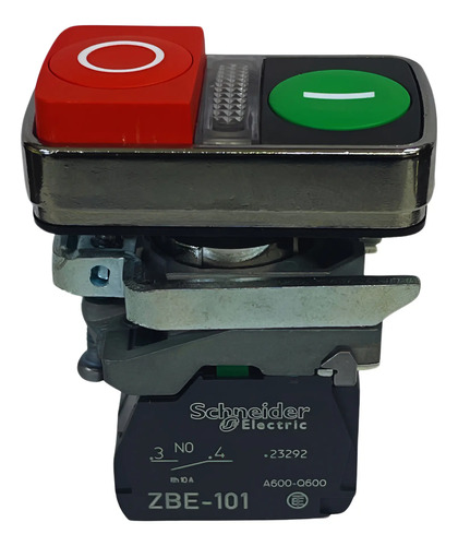 Botão Iluminado Duplo Schneider Xb4bw73731m5 Verde Vermelho Preto 240v 3a