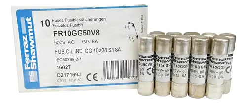 10 Unidades Ferraz Shawmut Fr10gg50v8 500v 8a 500v
