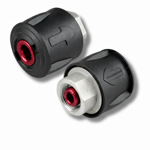 Adaptador Emenda Engate Rápido Para Lavadora De Alta Pressão Wap Black & Decker Rosca Fêmea Em Alumínio Conector Para Mangueira E Pistola De Lavadora Jato De Água Uso Profissional E Residencial Gamax