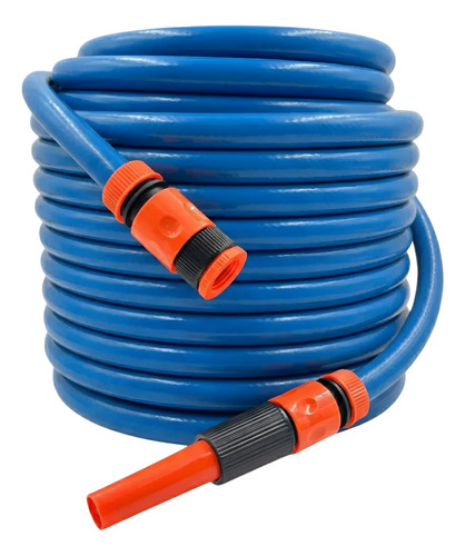 Mangueira De Jardim 25m Reforçada 1/2 Anti Torção + Esguicho Azul-claro
