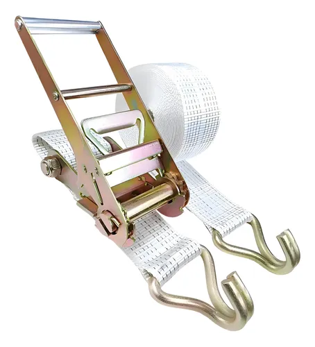 Conjunto Cinta Catraca Móvel 100mm 10 Toneladas Rodo Cordas Branco