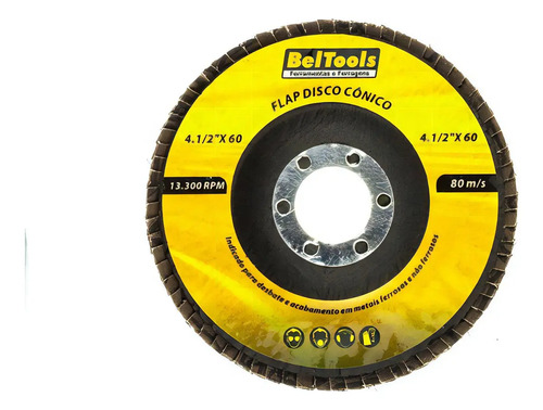 Disco De Desbaste Flap Cônico 4.1/2 X 60 - Beltools