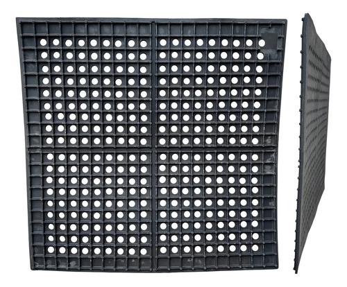 Estrado Segurança Borracha Vazado 22 X 1000 X 1000 Piso Boi Preto Vazado