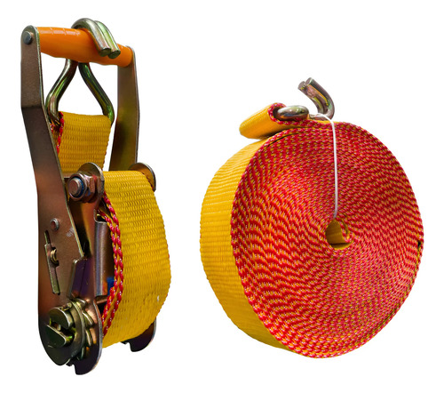Kit Cinta E Catraca 5 Ton Amarela 9 Mts Ps 50mm - Rodocordas Amarelo
