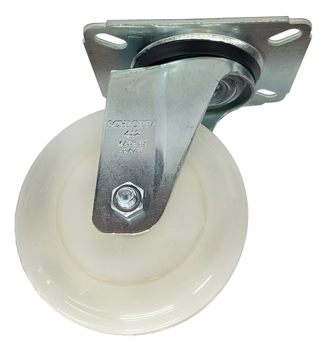 Rodizio Nylon Schioppa 4'' Giratório Branco