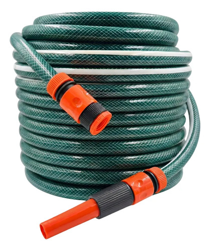 Mangueira De Jardim 25m Reforçada 1/2 Anti Torção + Esguicho Verde