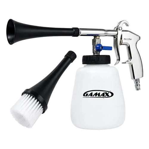Pistola Tornador Limpeza Automotiva 1l Estofados Carpete - Gamax T02 Prateado