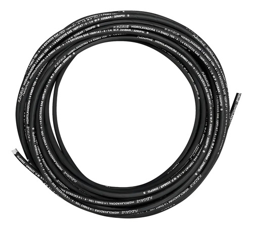 Mangueira Com 1 Trama Aço 1/4 40 Metros Gamax Preto