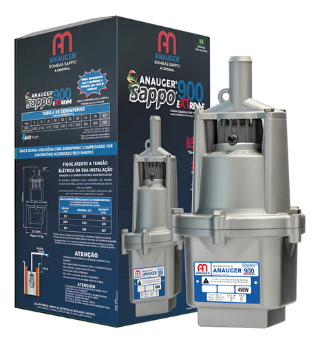Bomba De Água Anauger 900 Submersa Sapo 220v 450w Prateado 220v