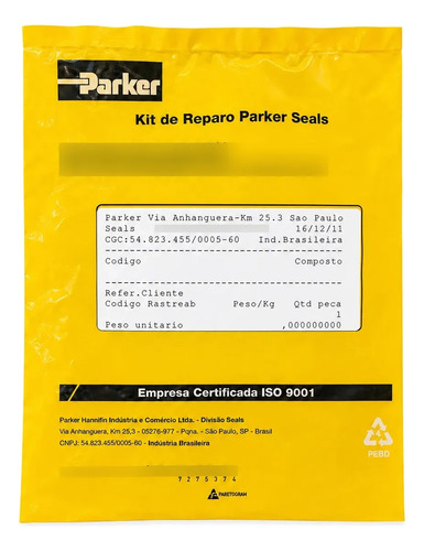 Vedação Industrial Parker Varios Modelos Mog Bag Brg G 0 2103263brg