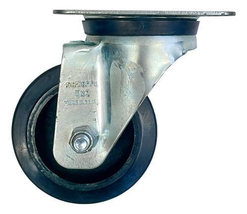 Rodizio Giratório 5x2 Schioppa - Linha Pesada Maciço 5'' Preto