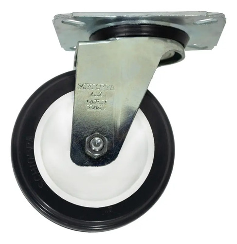 Roda Rodízio Placa Giratória 4 Pol 85kgs Schioppa 2 Peças Cinza