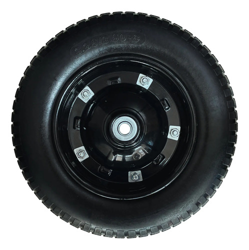 Roda Maciça Completa 3,25''/3,50 X 8'' Furo 5/8'' Vonder Prateado