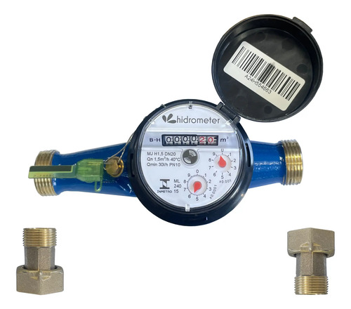 Hidrômetro Multijato 1 Polegada Fae Qmax 1,5m³/h + Conexões