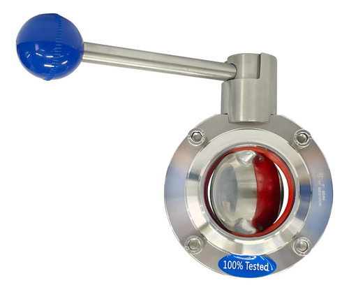 Válvula Borboleta Sanitária 2'' Solda Em Inox 304/l Silicone