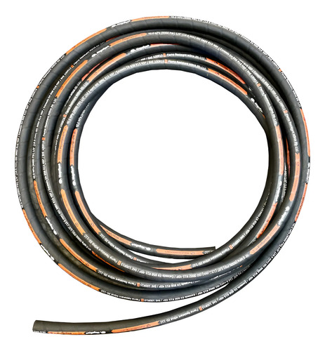10m Mangueira Hidráulica 6000 Psi Trama Aço 1/2'' - R15 Preto