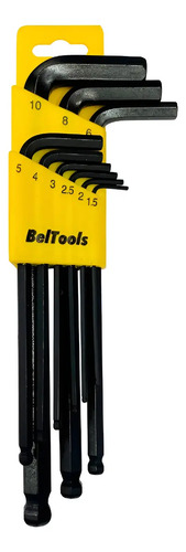 Chave Allen Ponta Abaulada 9 Pçs De 1,5 A 10mm Beltools Preto