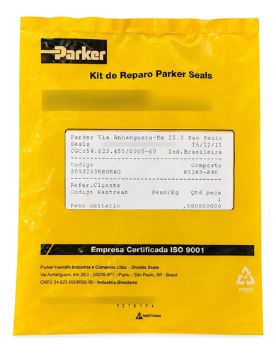 Vedação Industrial Parker Varios Modelos Mog Bag Brg G 0 mogbag