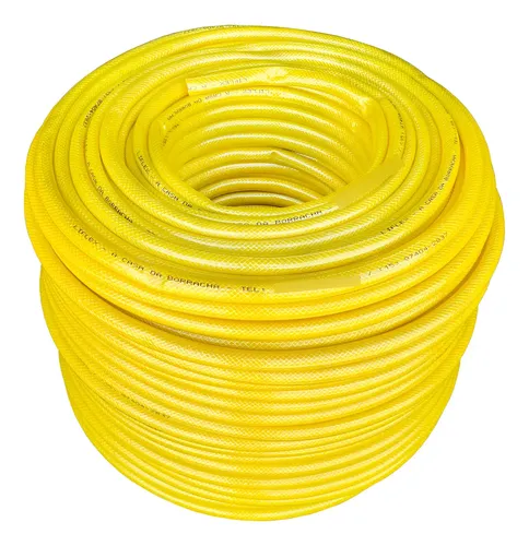 Mangueira Jardim 1/2'' Trançada De Pvc E Silicone Amarelo