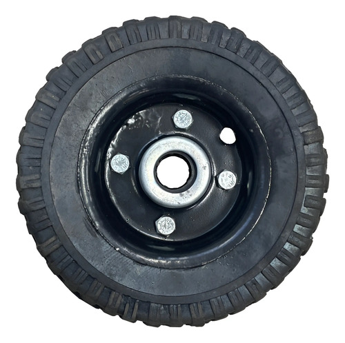 Roda De Borracha Completa Maciça 250-4 Com Rolete 7/8 Pol Cinza