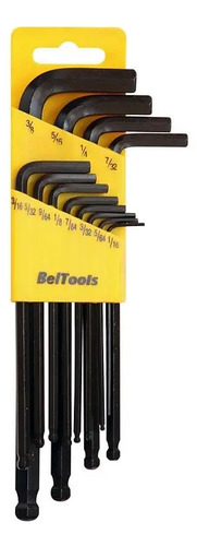 Jogo De Chaves Allen Ponta Abaulada 12 Peças Beltools Preto